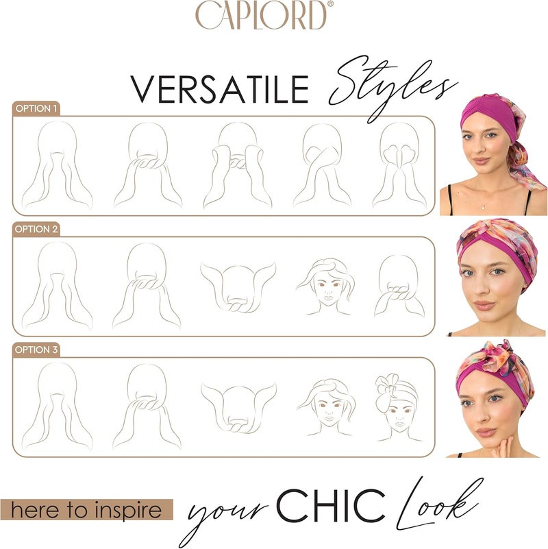 CAPLORD Head Scarf for Women Skull Cap Chemo Patients Headwear Cancer Hair Loss Scarf Headwrap Cover Hat Turban Covering Wrap - Image 3